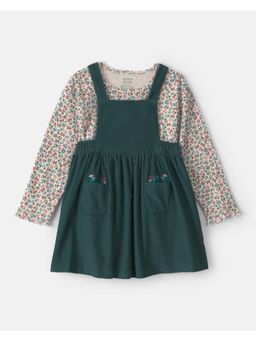 Carter's - Toddler Girl Floral Corduroy Dress And T-Shirt