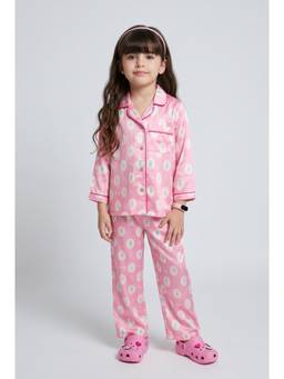 TINY GIRL - Barbie Full Sleeves Shirt And Pyjama- Pink