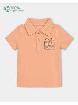 Carter's - Baby Boy Orange Organic Cotton Polo T-Shirt