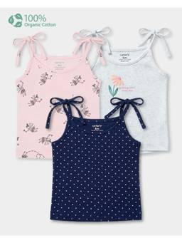 Carter's - Baby Girl Cotton Printed Tops (Pack Of 3)