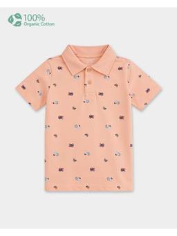 Carter's - Toddler Boy Orange Organic Cotton Polo T-Shirt