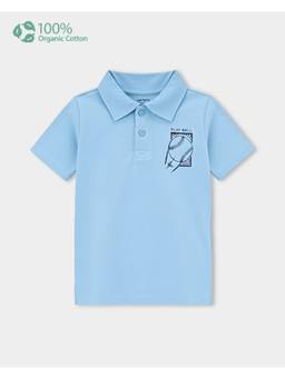 Carter's - Toddler Boy Blue Organic Cotton Polo T-Shirt