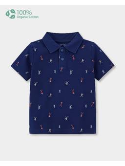 Carter's - Toddler Boy Navy Blue Organic Cotton Polo T-Shirt