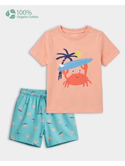 Carter's - Toddler Boy Cotton Tropical Print T-Shirt And Shorts