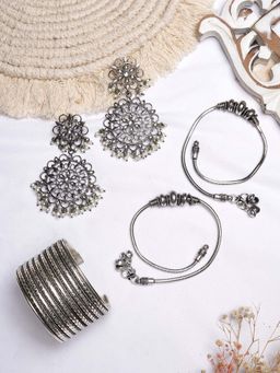 Teejh - by Joker and Witch Sagari Silver Oxidised Jewelry Gift Set