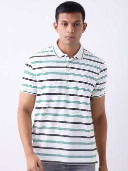 Spykar - Men White Half Sleeves Slim Fit T-Shirt