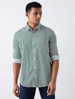 Spykar - Men Green Full Sleeves Slim Fit Shirt