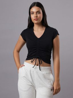 Converse - Female Drawstring Ruched Short Sleeve Crop Top