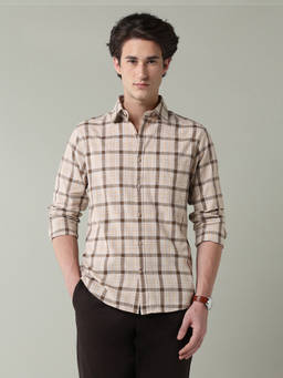 AD By Arvind - Brown Checks Collar Neck Shirt