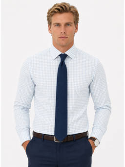 CLUBHAVANA - Blue Checks Collar Neck Shirt
