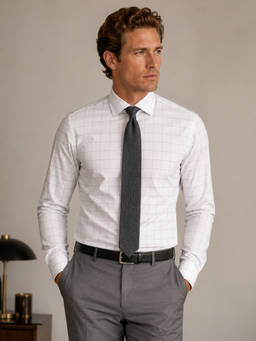 CLUBHAVANA - White Checks Collar Neck Shirt