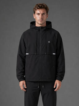 WROGN - Black Solid/Plain Hooded Jacket