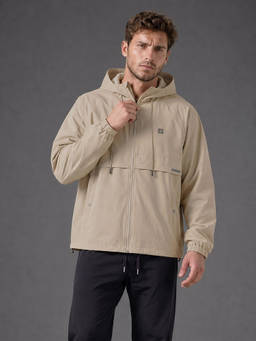 WROGN - Beige Solid/Plain Hooded Jacket