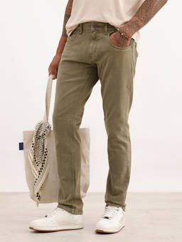 WROGN - Olive Solid/Plain Light Fade Jeans