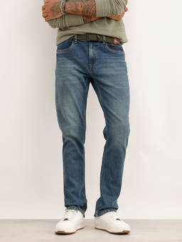 WROGN - Blue Solid/Plain Light Fade Jeans