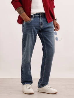 WROGN - Blue Solid/Plain Light Fade Jeans