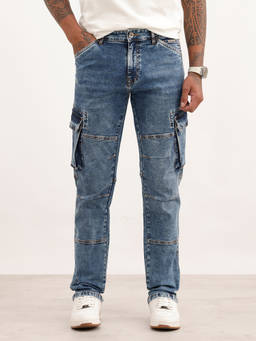 WROGN - Blue Solid/Plain Light Fade Jeans