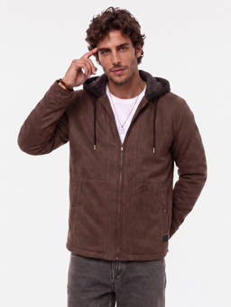 WROGN - Brown Solid/Plain Hooded Jacket