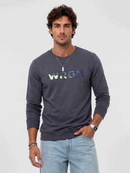 WROGN - Grey Solid/Plain Crew Neck Sweatshirt