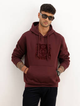 WROGN - Wine Printed Hooded Sweatshirt