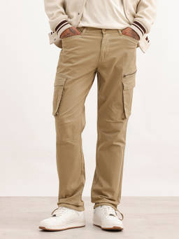 WROGN - Beige Solid/Plain Cargo Pant