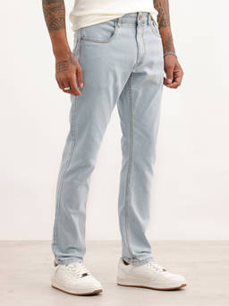 WROGN - Blue Solid/Plain Light Fade Jeans