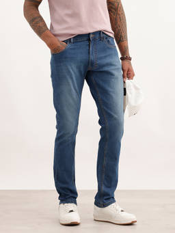 WROGN - Blue Solid/Plain Light Fade Jeans