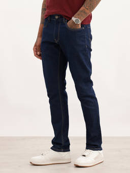 WROGN - Blue Solid/Plain No Fade Jeans