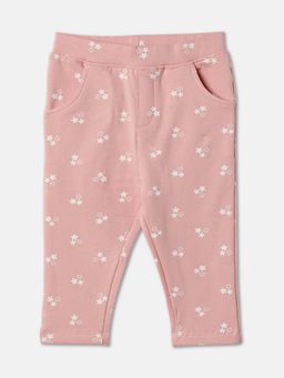 R&B - Pink Printed Regular Girls Trouser