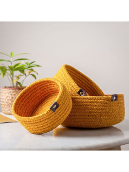 JASMEY HOMES - Set of 3 Shelf Basket - Mustard