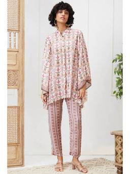 Soup by Sougat Paul - Tabriz Off White Floral Kurta with Pant (Set of 2)