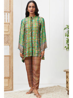 Soup by Sougat Paul - Adah Green Floral Kurta with Pant (Set of 2)