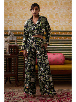 Soup by Sougat Paul - Mehr Navy Blue Floral Co-Ord (Set of 2)