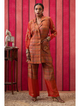 Soup by Sougat Paul - Adah Orange Printed Kurta with Pant (Set of 2)