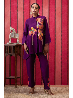 Soup by Sougat Paul - Zinnia Purple Floral Co-Ord (Set of 2)