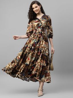 Deebaco - Women Multi-Color Rayon Floral Dress