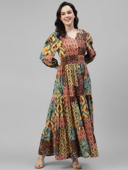 Deebaco - Women Multi-Color Rayon Printed Dress
