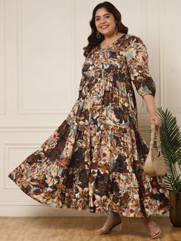 Deebaco - Women Multi-Color Rayon Floral Dress