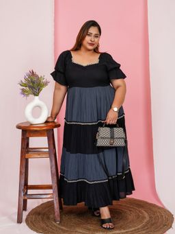 Deebaco - Women Multi-Color Rayon Colorblock Dress