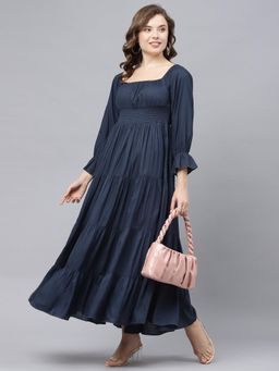 Deebaco - Women Grey Rayon Solid Dress