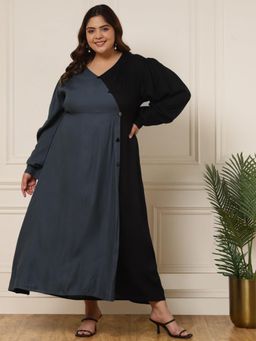 Deebaco - Women Multi-Color Rayon Colorblock Dress