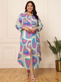 Deebaco - Women Multi-Color Rayon Abstract Dress