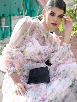 Odette - Embellished Black Clutch for Women