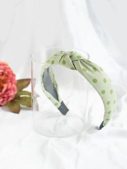JEWELZ - Stylish Dotted Head Band for Girls - Light Green