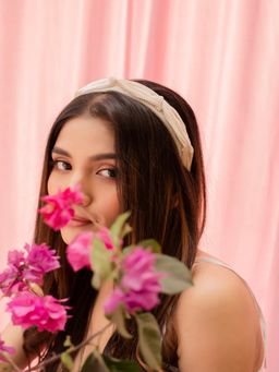 JEWELZ - Fashionable Top Knot Beige Hair Band Women