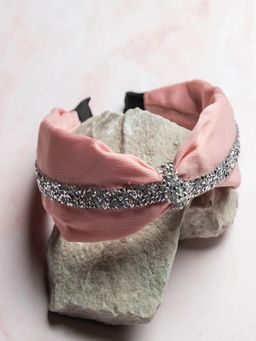 JEWELZ - Peach Colour with Silver Glitter Hair Band Women