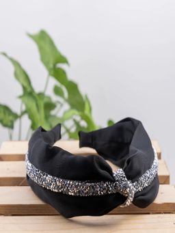 JEWELZ - Eye Catching Black Colour with Silver Glitter Hair Band Women