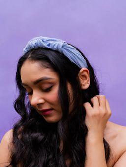 JEWELZ - Fashionable Blue Knotted Hair Band Women