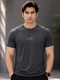 Dpassion - Grey Men's Quick Dry Sports Gym Workout Training T-Shirt
