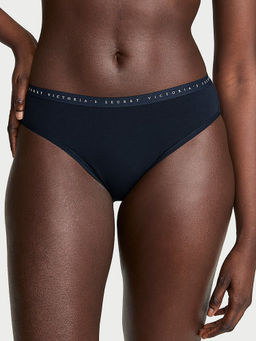 Victoria's Secret - Navy Blue Solid Cotton Blend Regular Brief